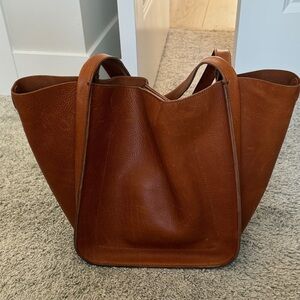 Madewell leather brown tote bag